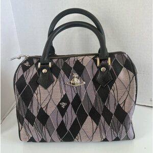 XCLT Vivienne Westwood iconic speedy Boston plaid bag black